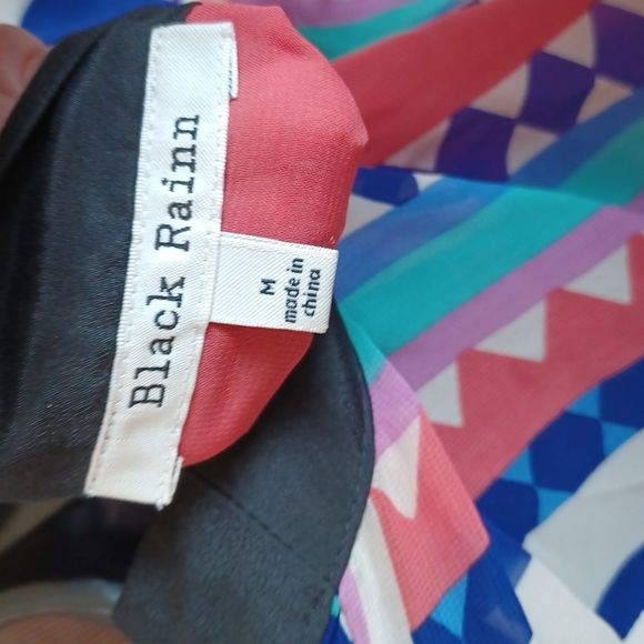 BLACK RAINN STRIPED TUNIC SZ M, semi-sheer - Picture 4 of 4